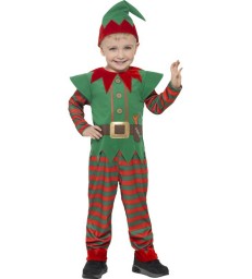 Elf Toddler Costume, Red & Green