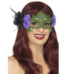 Embroidered Lace Filigree Witch Eyemask