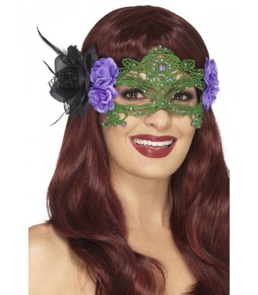 Embroidered Lace Filigree Witch Eyemask