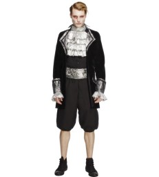 Fever Male Baroque Vampire Costume, Black