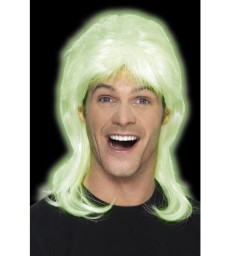 80s Party Mullet Wig, Glow in the Dark