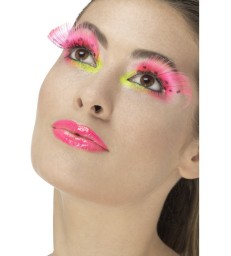 80s Polka Dot Eyelashes, Neon Pink