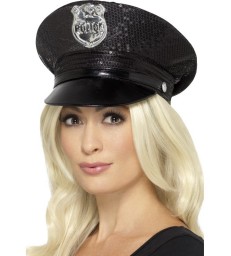 Fever Sequin Police Hat