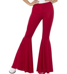 Flared Trousers, Ladies, Red