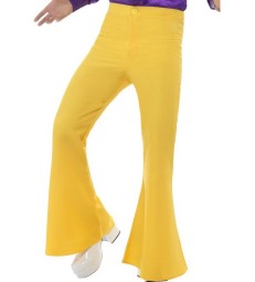 Flared Trousers, Mens, Yellow