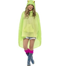 Frog Party Poncho, Green