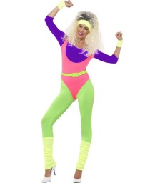 80s Work Out Costume, with Jumpsuit