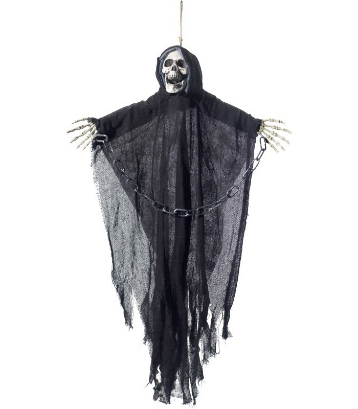 Hanging Reaper Skeleton Decoration, Black - Lets Party Forever