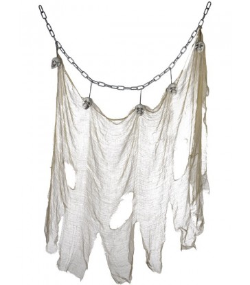 Hanging Skull & Muslin Chain Decoaration