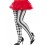 Harlequin Tights, Plus Size, White & Black