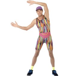 Aerobics Instructor Costume, Multi-Coloured