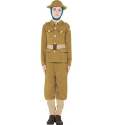 Horrible Histories WWI Boy Costume, Green