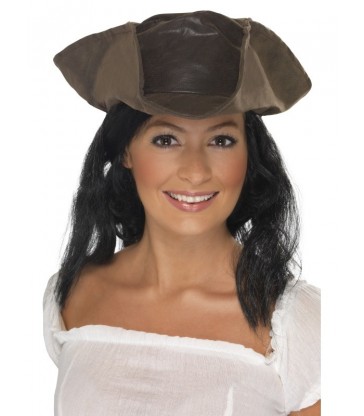 Leather Look Pirate Hat