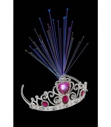 Light Up Fibre Optic Tiara, Pink Jewels