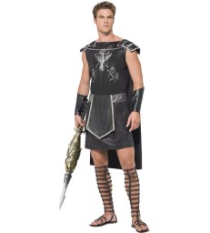 Male Dark Gladiator Costume, Black