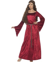 Medieval Maid Costume, Red