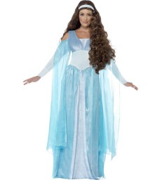 Deluxe Medieval Maiden Costume, Blue
