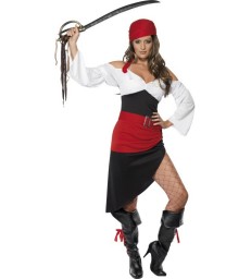 Sassy Pirate Wench Costume with Skirt