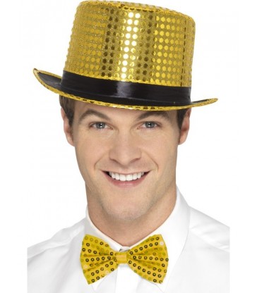 Sequin Top Hat, Gold