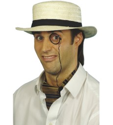 Straw Boater Hat, Cream