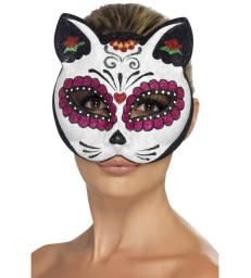 Sugar Skull Cat Glitter Eyemask