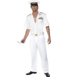Top Gun Captain Costume, White