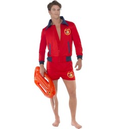 Baywatch Lifeguard Costume, Red