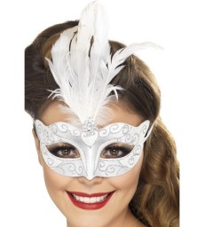 Venetian Glitter Eyemask, Silver
