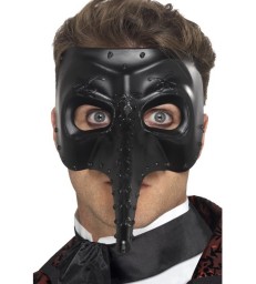 Venetian Gothic Capitano Mask, Black