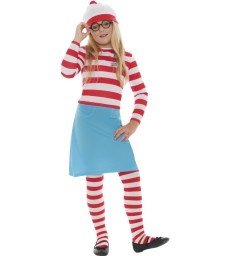 Where's Wally? Wenda Child Costume, Red & White