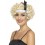 White Satin Charleston Headband, White