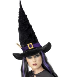 Witch Hat Black with Purple Belt