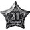 20'' PKG BLACK STAR PRISM 21 FOIL BALLOON
