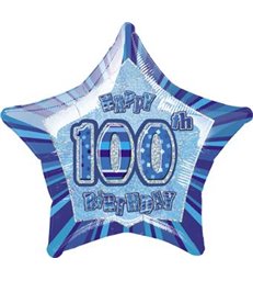 20" PKG BLUE STAR PRISM 100 FOIL BALLOON