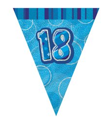 BLUE GLITZ 18 FLAG BANNER 9FT