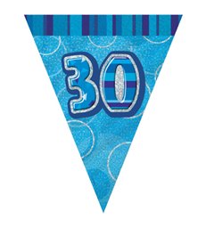 BLUE GLITZ 30 FLAG BANNER 9FT