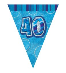 BLUE GLITZ 40 FLAG BANNER 9FT