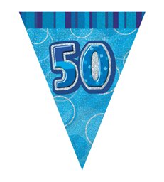 BLUE GLITZ 50 FLAG BANNER-9FT
