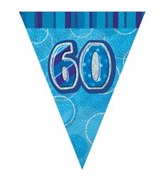 BLUE GLITZ 60 FLAG BANNER 9FT