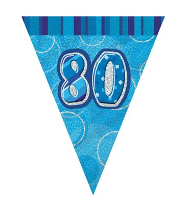 BLUE GLITZ 80 FLAG BANNER 9FT