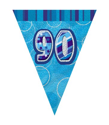 BLUE GLITZ 90 FLAG BANNER 9FT