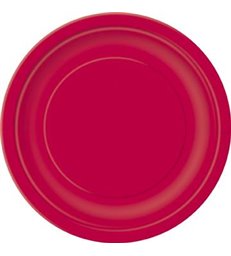 20 RUBY RED 7'' PLATES