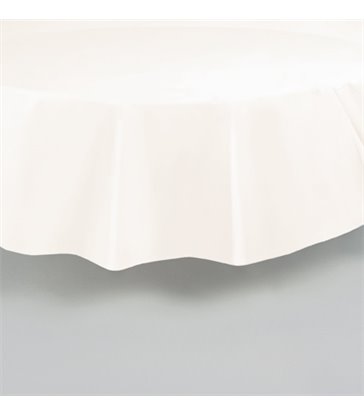 IVORY ROUND TABLECOVER 84 DIA