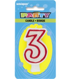 DELUXE NUMERL BIRTHDAY CANDLE 3