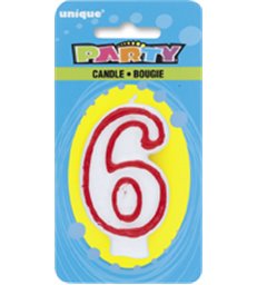DELUXE NUMERL BIRTHDAY CANDLE 6