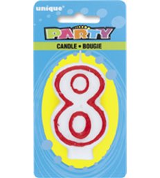 DELUXE NUMERL BIRTHDAY CANDLE 8