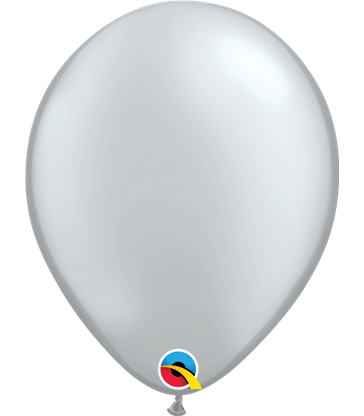 Pearl Silver Pack of 100 11" latex balloons
