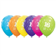 Age 16 Pack of 6 11" assorted coloured balloons