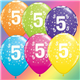 Age 5 Pack of 6 11" assorted coloured balloons