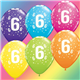 Age 6 Pack of 6 11" assorted coloured balloons